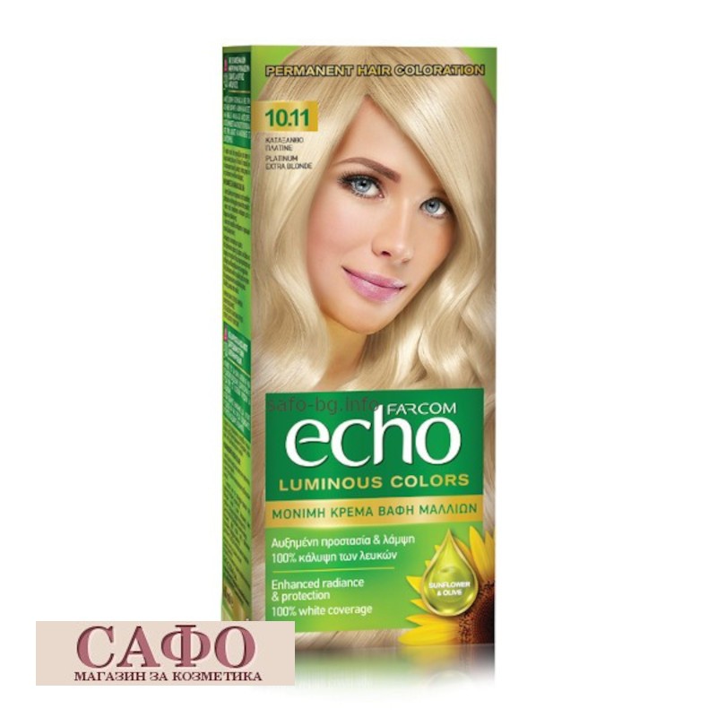 Long-lasting cream hair dye № 10.11 Platinum Extra Blonde Farcom Echo Luminous Colors