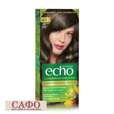 Стойкая крем-краска для волос № 6.1 Dark Ash Blonde Farcom Echo Luminous Colors