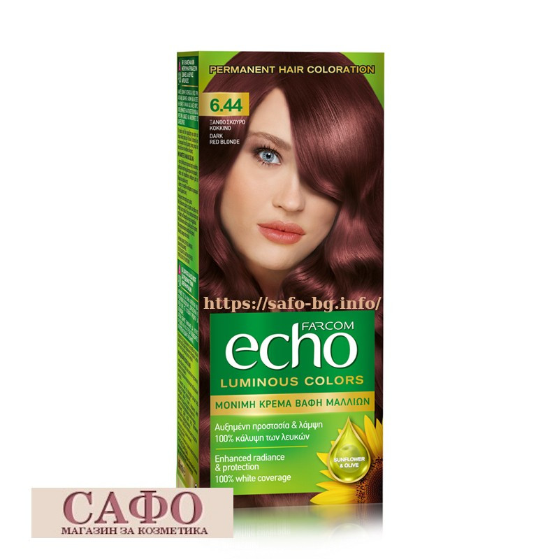 Дълготрайна крем боя за коса № 6.44 Red Mahagony Farcom Echo Luminous Colors