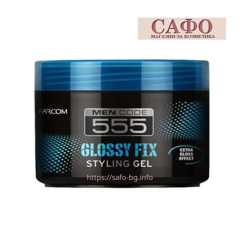 Гел за коса за мъже Farcom 555 Men Code Glossy Fix Styling Gel